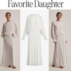 Favorite Daughter Making Me Blush Long Sleeve Maxi Dress Cream Gown S NWT $377